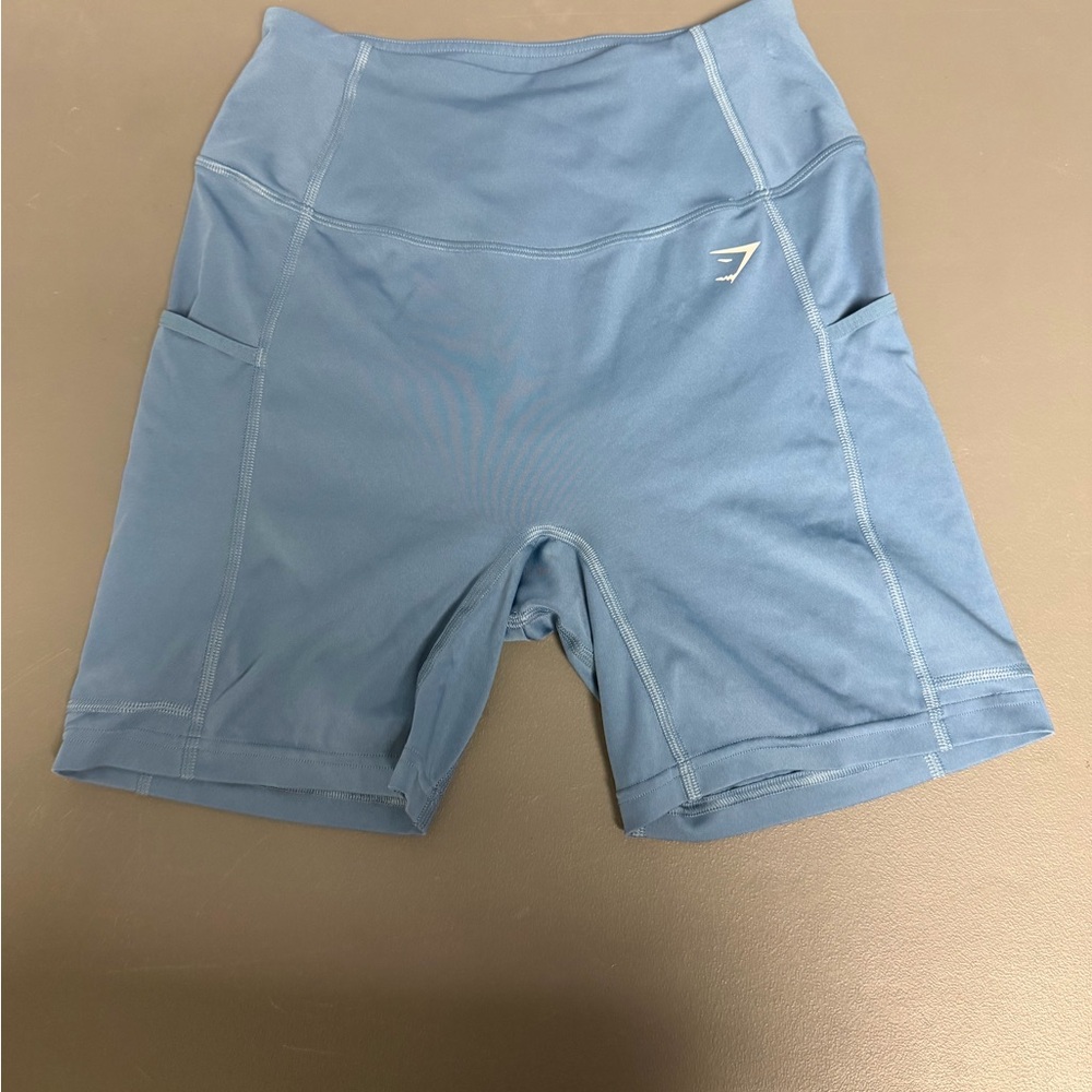 Gymshark High-Rise Pocket Bike Shorts - Dusty Blue